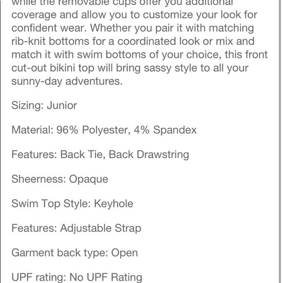 Juniors' Xhilaration Ribbed Front Cut Out Bikini - Picture 5 of 14